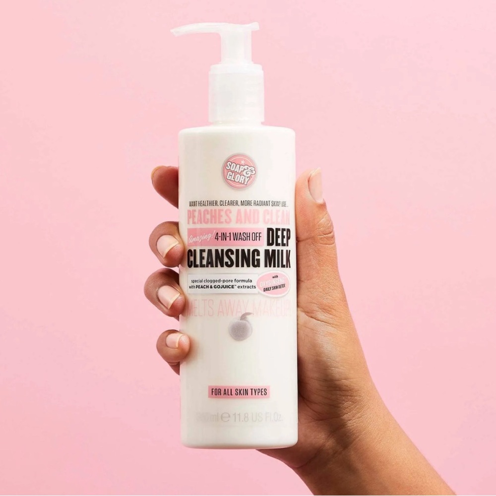 SOAP AND GLORY Peaches And Clean 4 in 1 Deep Cleansing Milk Face Wash 350ml NEW